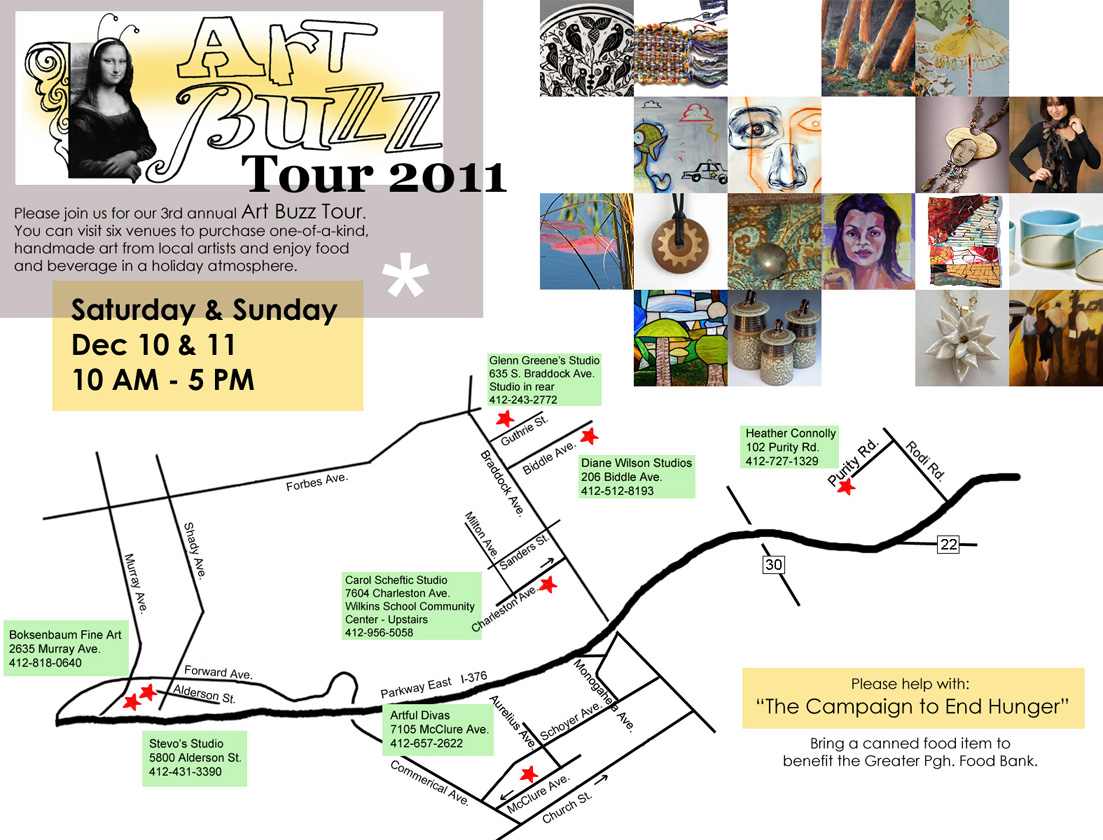 Map of the Art Buzz Tour sites for 2011.
